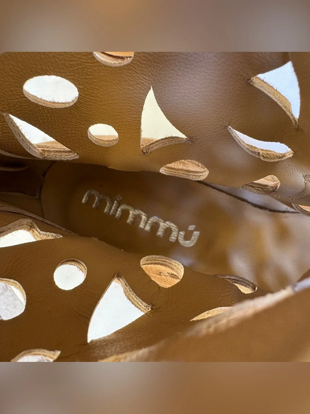 Mimmù Laser Cut Suede Leather Ankle Boots